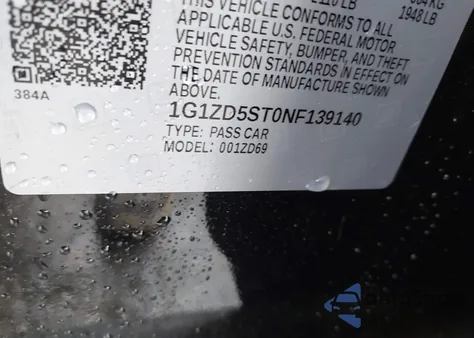 2022 Chevrolet Malibu Fwd Lt from USA, damaged, VIN 1G1ZD5ST0NF139140